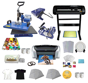 5 in 1 Heat Press Business Package Sublimation Printer Vinyl Cutter withTraining 